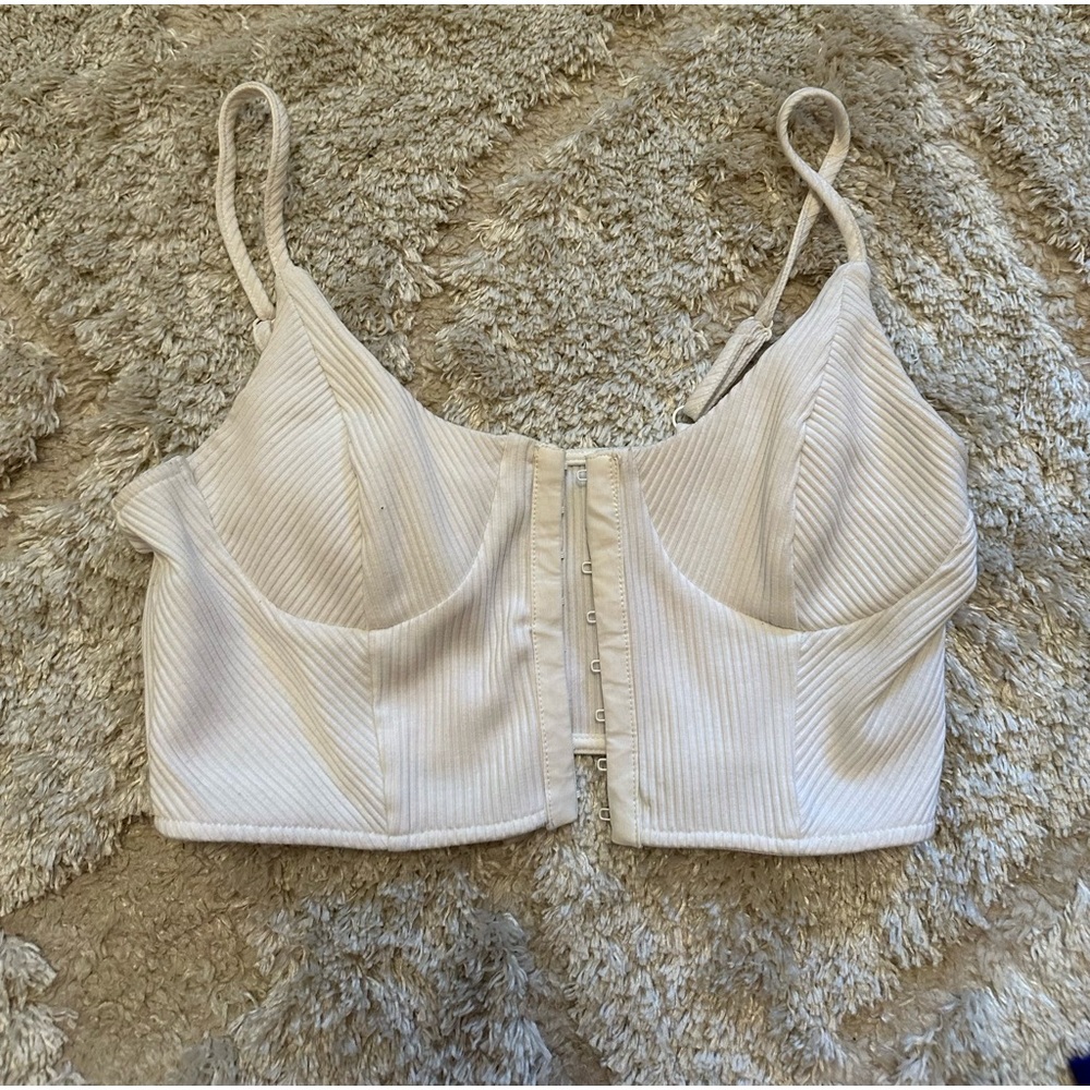 Superdown White Structured Tank Top - image 2